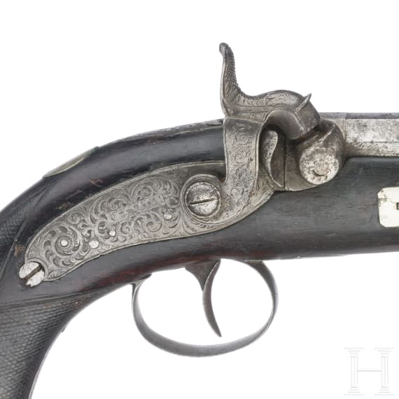 An English percussion pistol, circa 1840