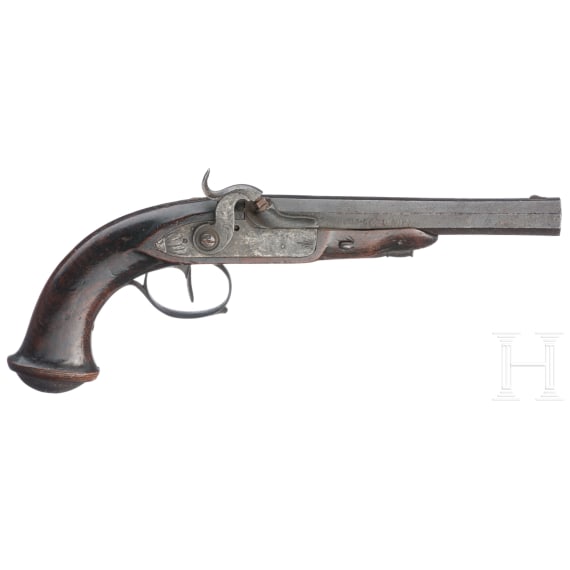 A percussion pistol, Li&egrave;ge, circa 1840
