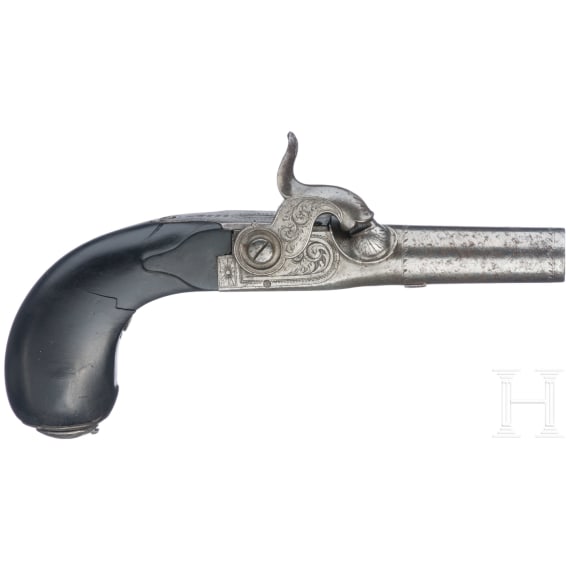 A pair of percussion pocket pistols, Li&egrave;ge, circa 1840