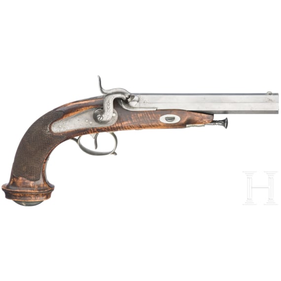 A French percussion pistol, circa 1840