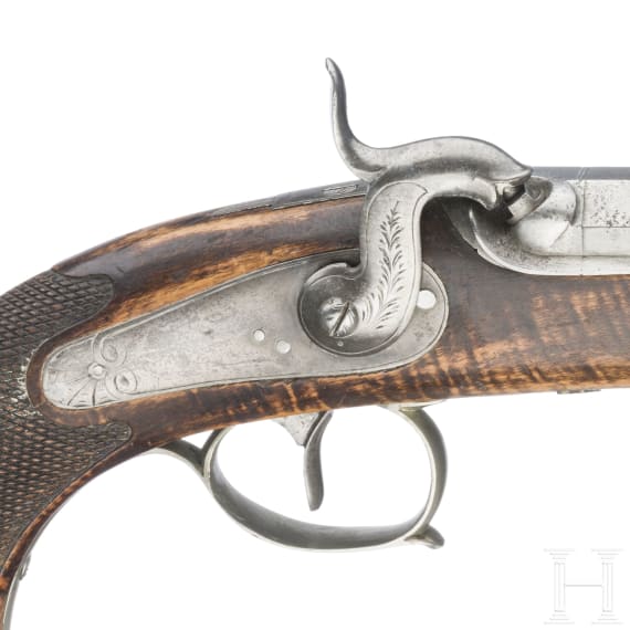 A French percussion pistol, circa 1840