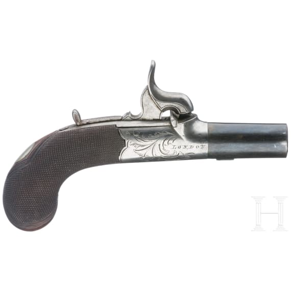 A pair of boxlock pocket pistols by Richard Hollis in London, circa 1840