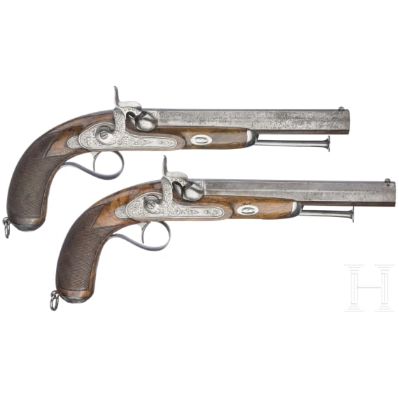 A pair of percussion pistols, Devisme in Paris, circa 1840