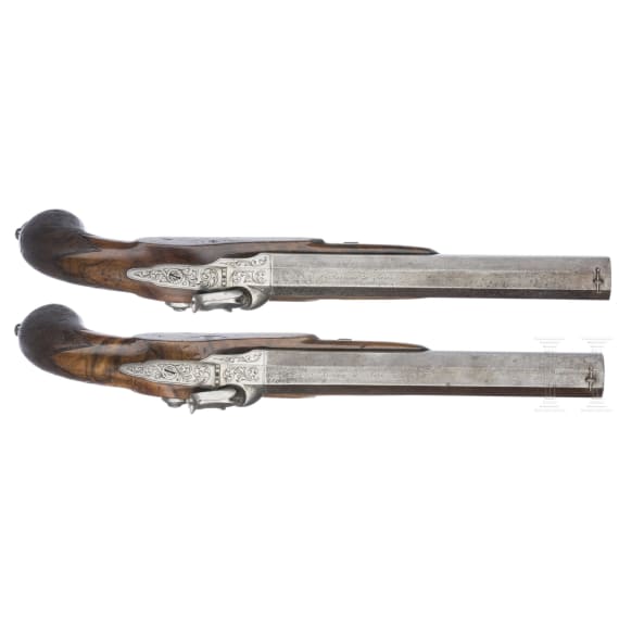 A pair of percussion pistols, Devisme in Paris, circa 1840