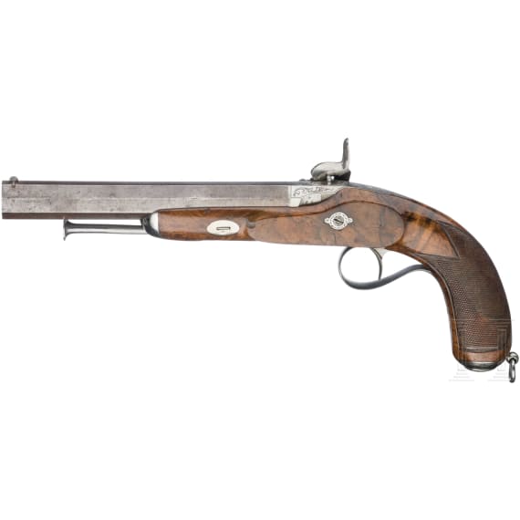 A pair of percussion pistols, Devisme in Paris, circa 1840