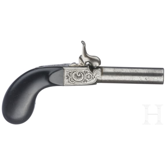Four Belgian percussion boxlock pistols, circa 1840