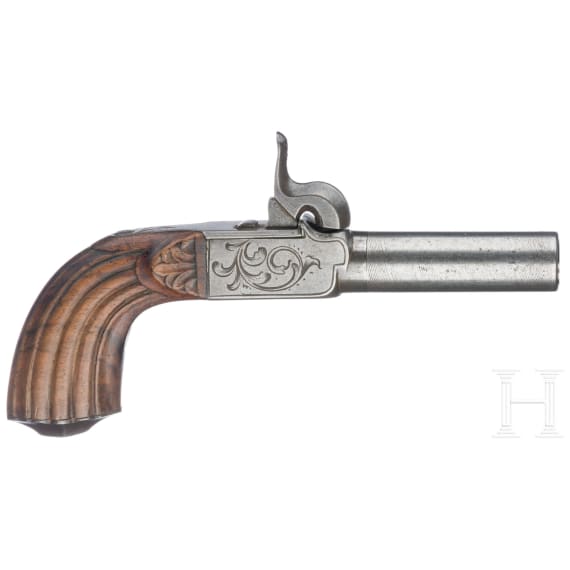 Four Belgian percussion boxlock pistols, circa 1840