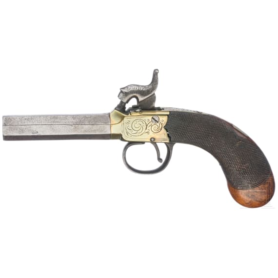 Four Belgian percussion boxlock pistols, circa 1840