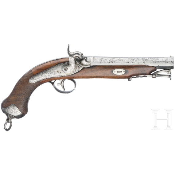 A percussion pistol by D. Herraduras in Eybar, circa 1840
