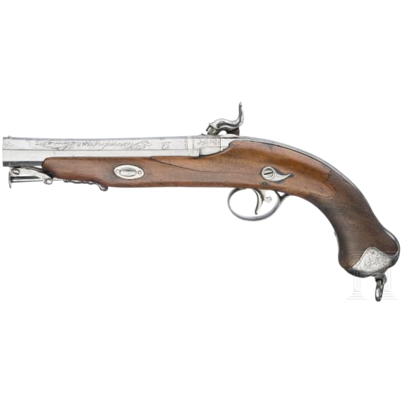 A percussion pistol by D. Herraduras in Eybar, circa 1840