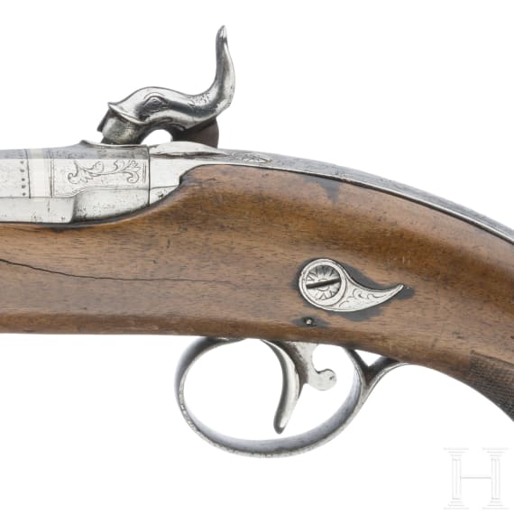 A percussion pistol by D. Herraduras in Eybar, circa 1840
