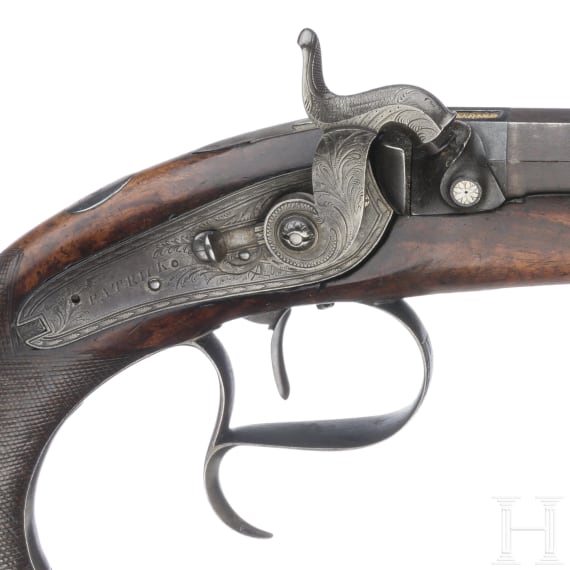 A percussion pistol by Patrick in Liverpool, circa 1840