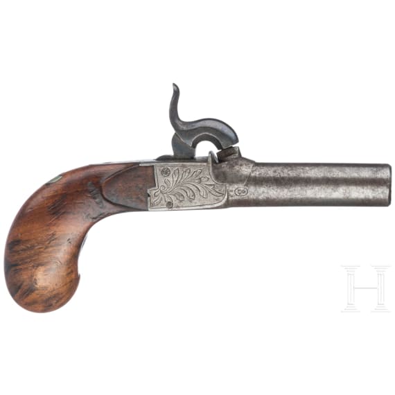 A pair of percussion boxlock pistols, Liege, circa 1840