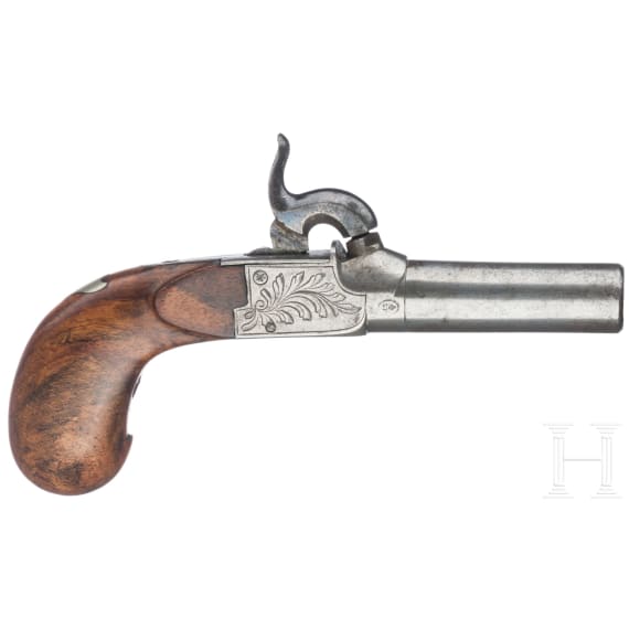 A pair of percussion boxlock pistols, Liege, circa 1840