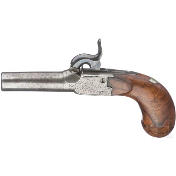 A pair of percussion boxlock pistols, Liege, circa 1840