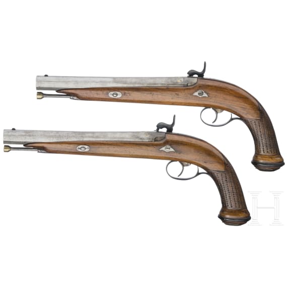 A pair of percussion pistols, France, ca. 1840
