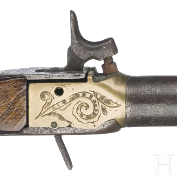 A boxlock pistol, probably Belgian, circa 1840