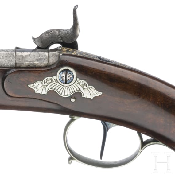 A German percussion pistol by Kuchenreuter(?), circa 1840