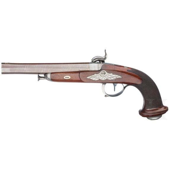 A cased pair of Belgian percussion pistols, ca. 1840