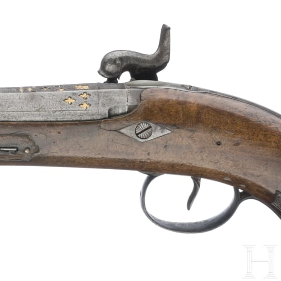 An Italian percussion pistol, circa 1840