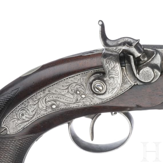 A percussion pistol by R. Constable in Philadelphia, USA, ca. 1840