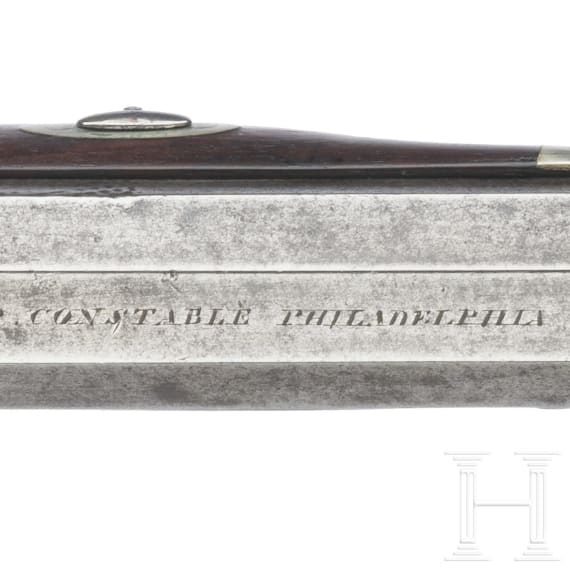 A percussion pistol by R. Constable in Philadelphia, USA, ca. 1840