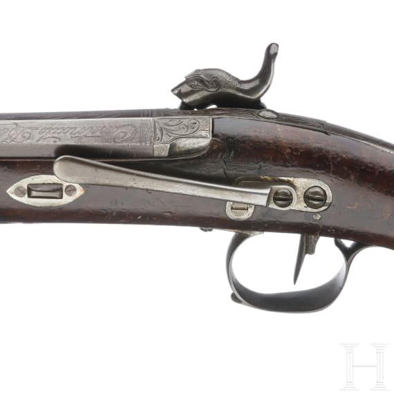 A Spanish percussion pistol by Juan Antonio Aranguren in Placencia, dated 1846