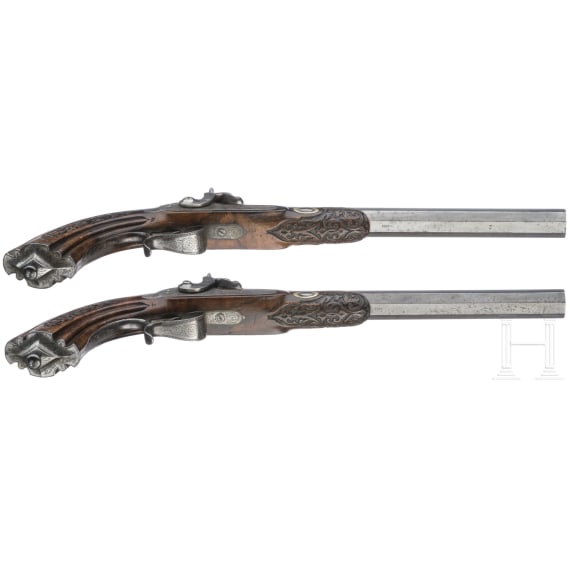 A pair of cased percussion-pistols by Gastine Renette, Paris, circa 1840/50
