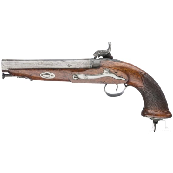 A percussion pistol, Eibar, Spain, dated 1848