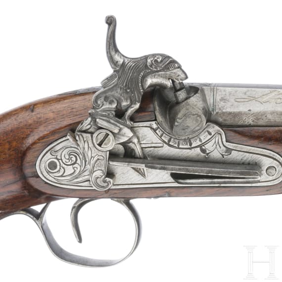 A percussion pistol, Eibar, Spain, dated 1848