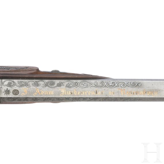 A pair of fine percussion pistols by Johann Adam Kuchenreuter in Regensburg, circa 1850
