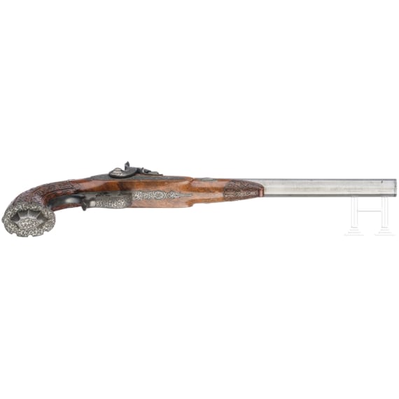 A pair of fine percussion pistols by Johann Adam Kuchenreuter in Regensburg, circa 1850