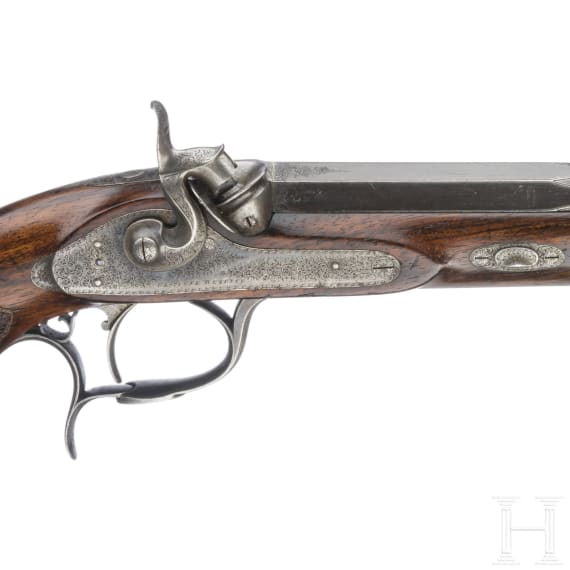 A French breech-loading percussion pistol by Gastinne Renette, circa 1850