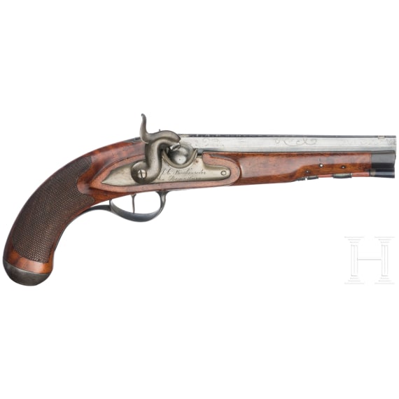 A pair of percussion travel pistols, Johann Adam Kuchenreuter, Regensburg, circa 1850