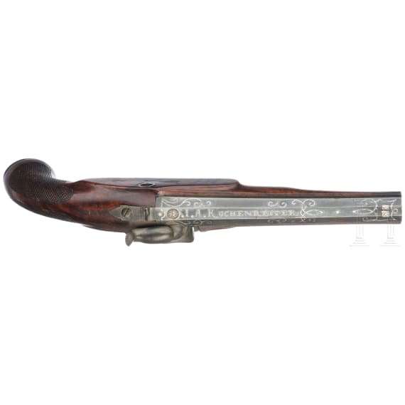A pair of percussion travel pistols, Johann Adam Kuchenreuter, Regensburg, circa 1850