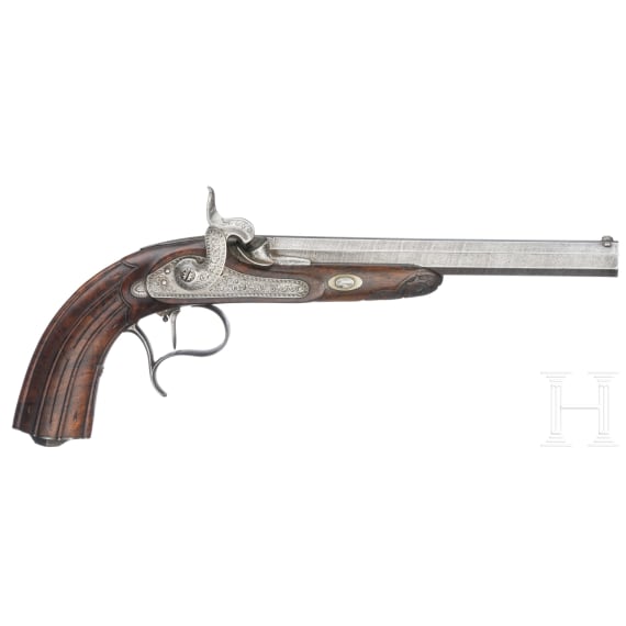 A percussion pistol, Li&egrave;ge, circa 1850