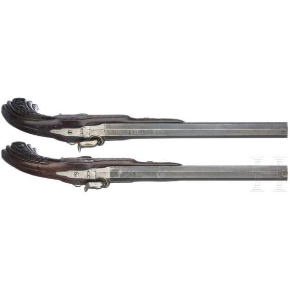 A pair of French percussion target pistols, circa 1850