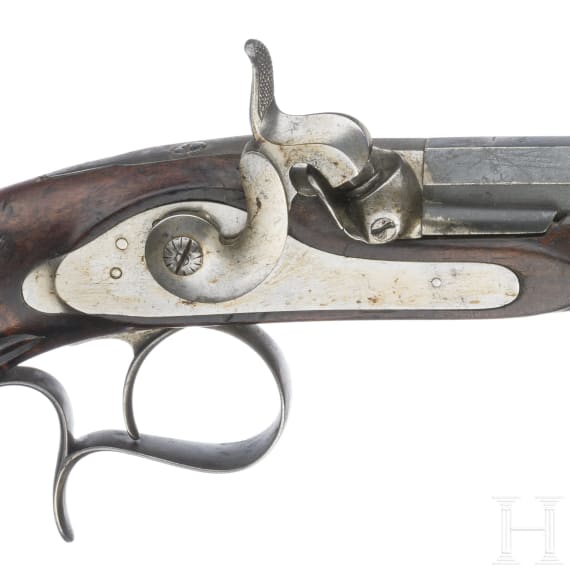 A pair of French percussion target pistols, circa 1850