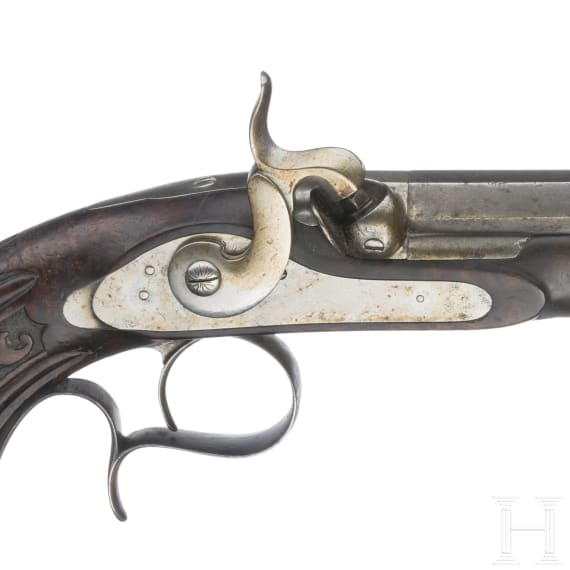 A pair of French percussion target pistols, circa 1850