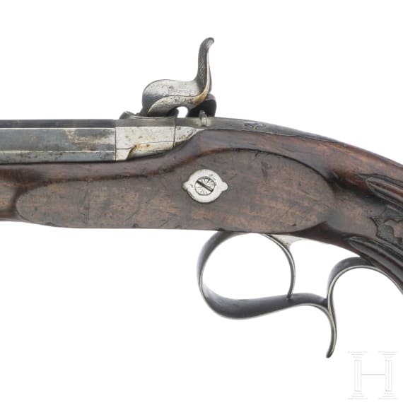 A pair of French percussion target pistols, circa 1850