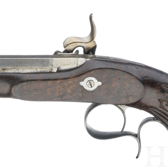A pair of French percussion target pistols, circa 1850