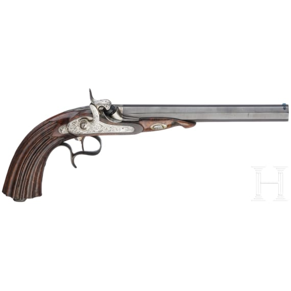 A pair of cased percussion pistols by Lepage Moutier, Paris, circa 1850