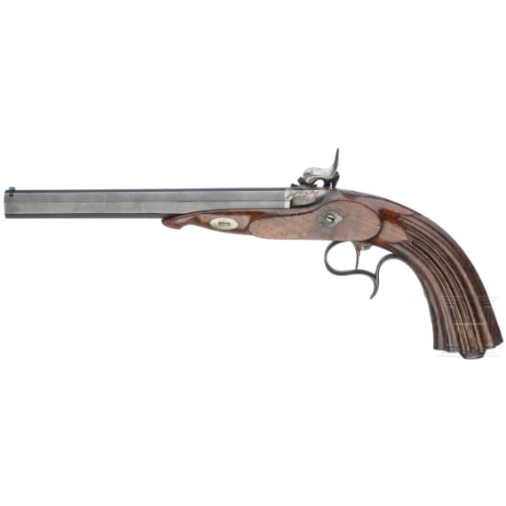 A pair of cased percussion pistols by Lepage Moutier, Paris, circa 1850