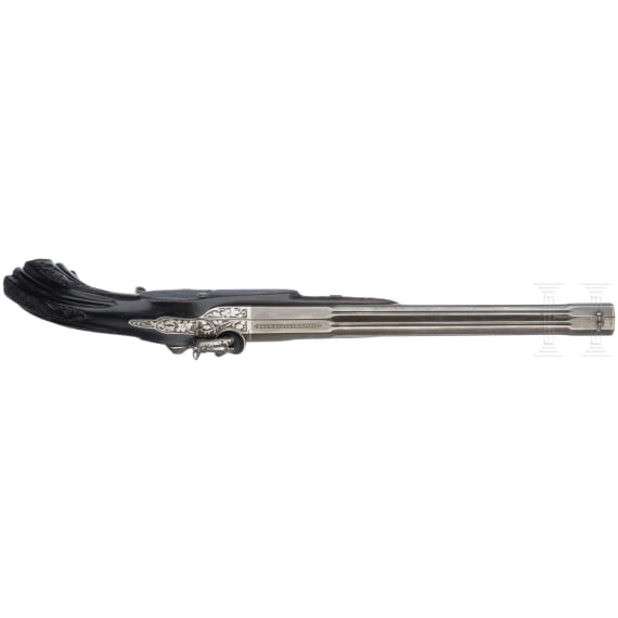 A pair of cased percussion pistols by Brun, Paris, circa 1850