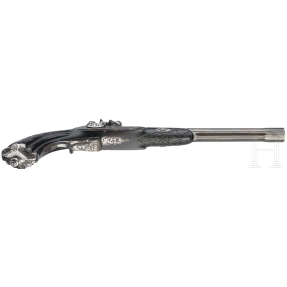 A pair of cased percussion pistols by Brun, Paris, circa 1850