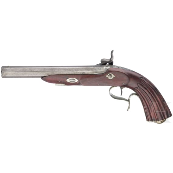 A Belgian percussion pistol, circa 1850