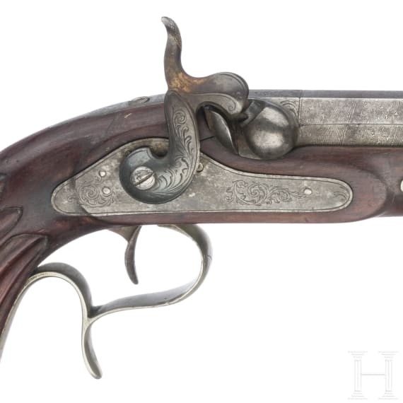 A Belgian percussion pistol, circa 1850