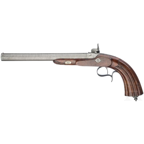 A cased pair of percussion pistols by Jansen in Brussels, circa 1850
