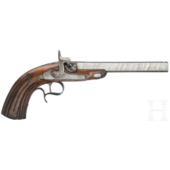 A percussion pistol, Li&egrave;ge, circa 1850