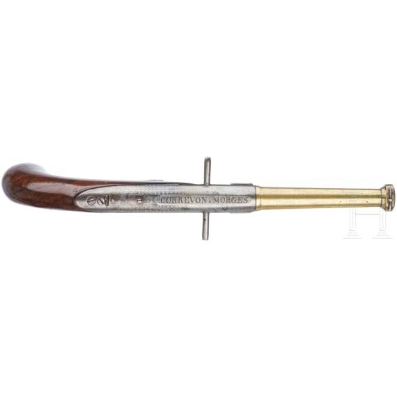 A Swiss parlour pistol by Correvon in Morges, circa 1850